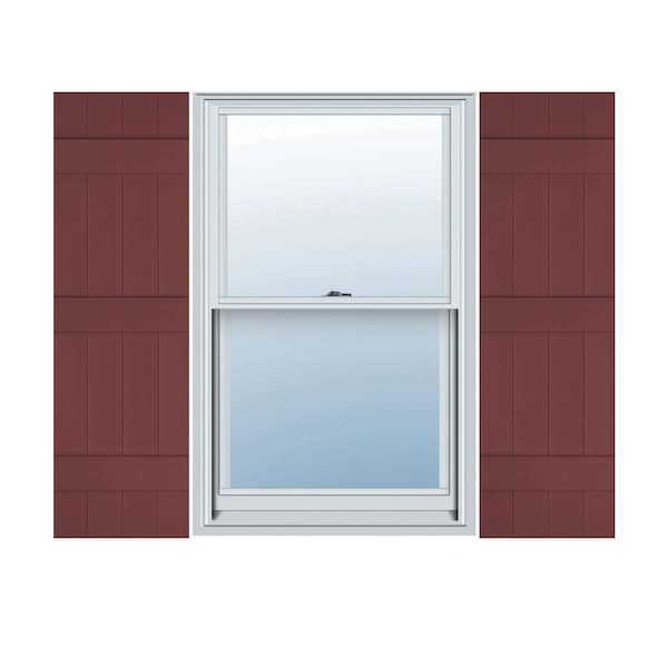 Ekena Millwork 14 in. W x 55 in. H Builders Edge, 3 Batten, Board-n-Batten Shutters, 078 - Wineberry, PR 080140055078 - main